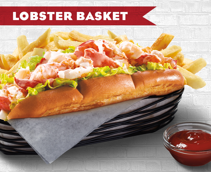 Lobster with Fries! Limited Time Only! Papa Gino's Classic New England Lobster Roll with a heaping serving of fries.