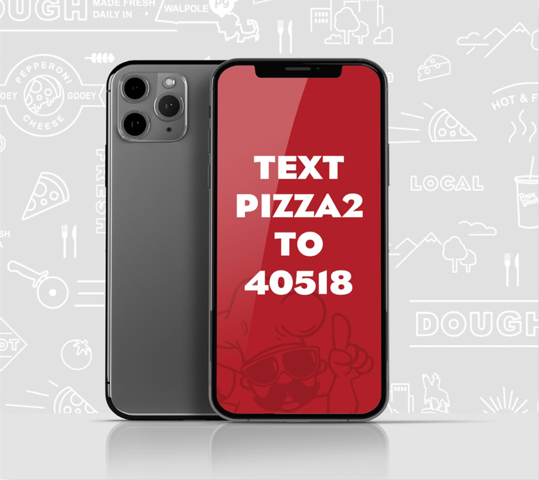 text pizza2 to 40518